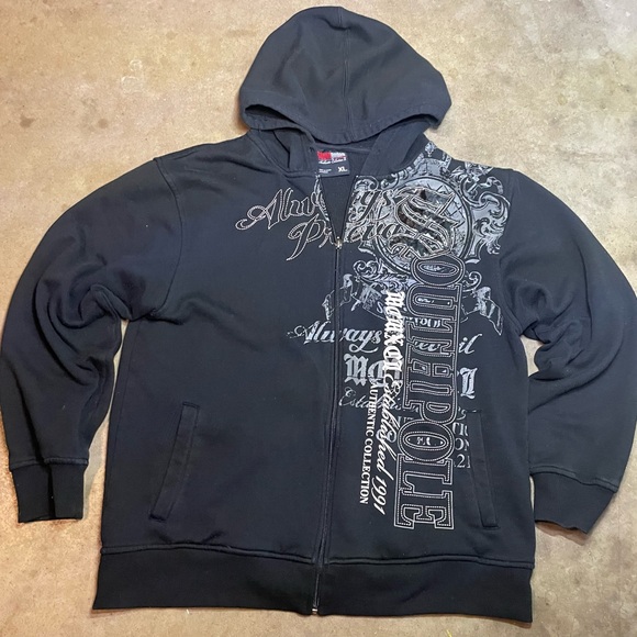 Y2K Vintage Southpole Zip-Up Hoodie Sweatshirt Men’s XL Skater Cyber Goth Grunge - Picture 1 of 7